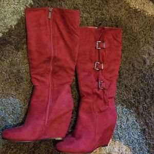 Red suede boots (never worn)